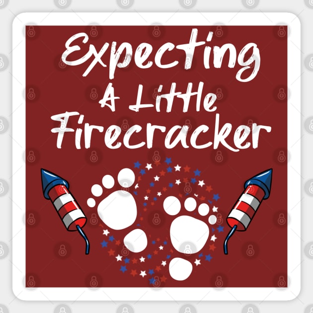 4th Of July Expecting a Little Firecracker Pregnancy Announcement Sticker by MarYouLi